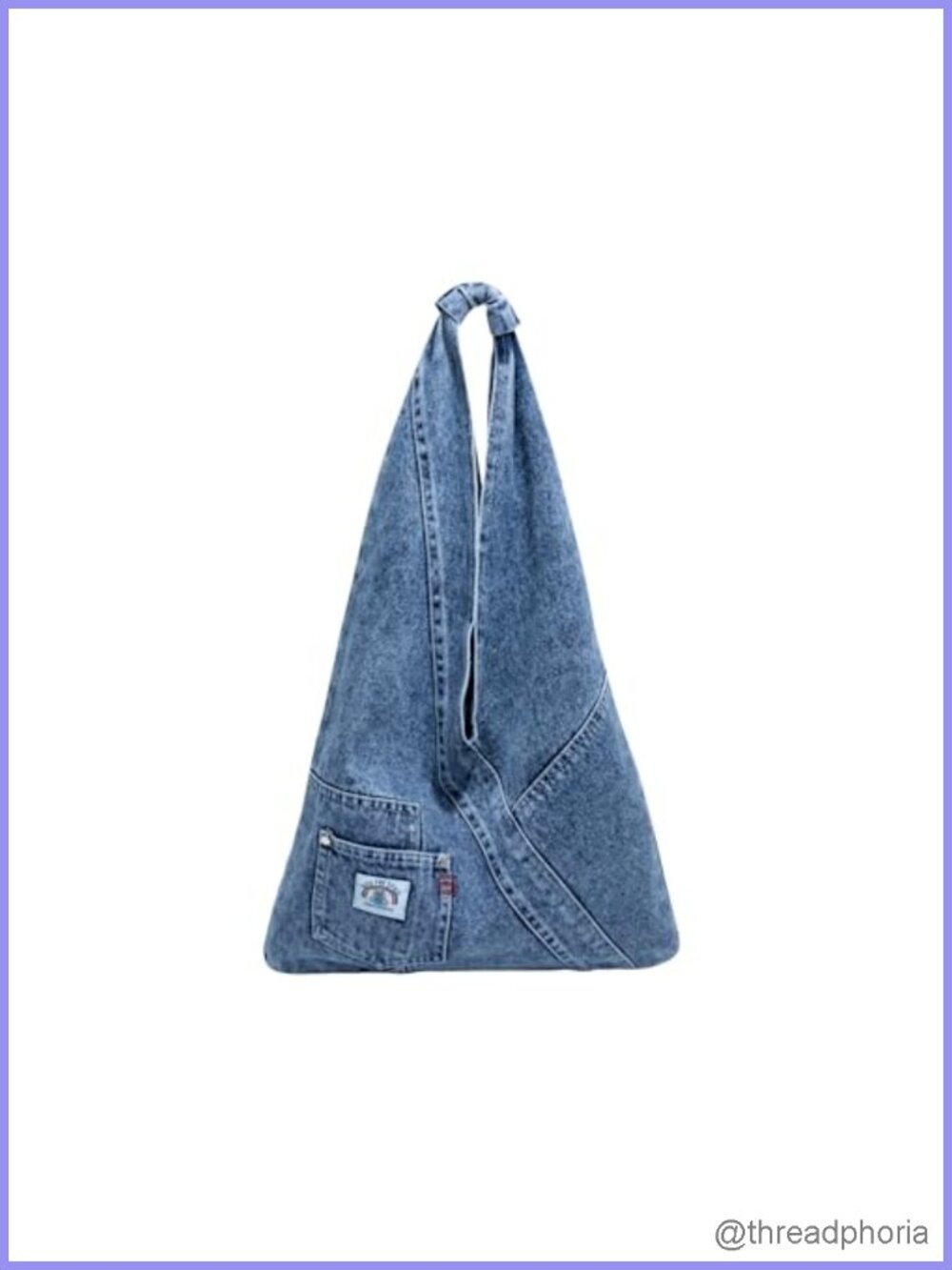 Denim Tote Bag Large Capacity Foldable Shoulder Bag Lightweight Y2k Purse
